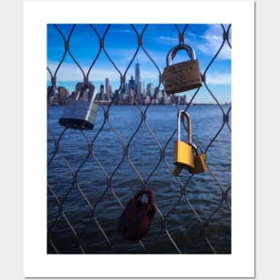 Manhattan Skyline Love Padlocks New York City Posters and Art